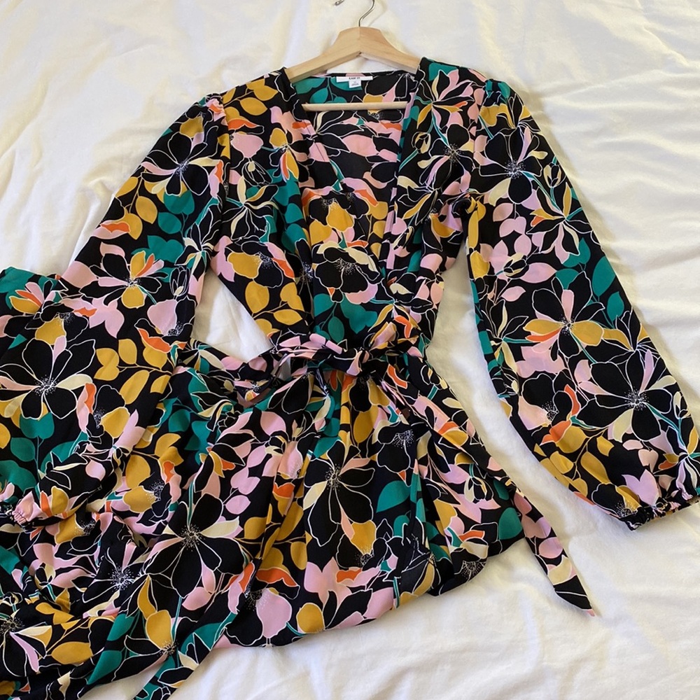 Bar III Floral Maxi Dress - Black, Pink, Yellow, Green